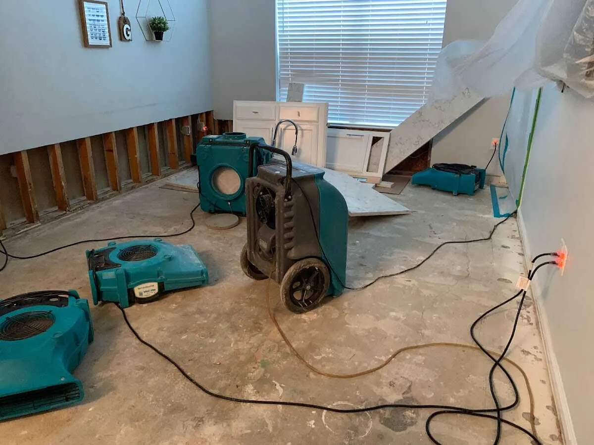 Dehumidifier in flood-cut room for Water Extraction & Removal in Kearney